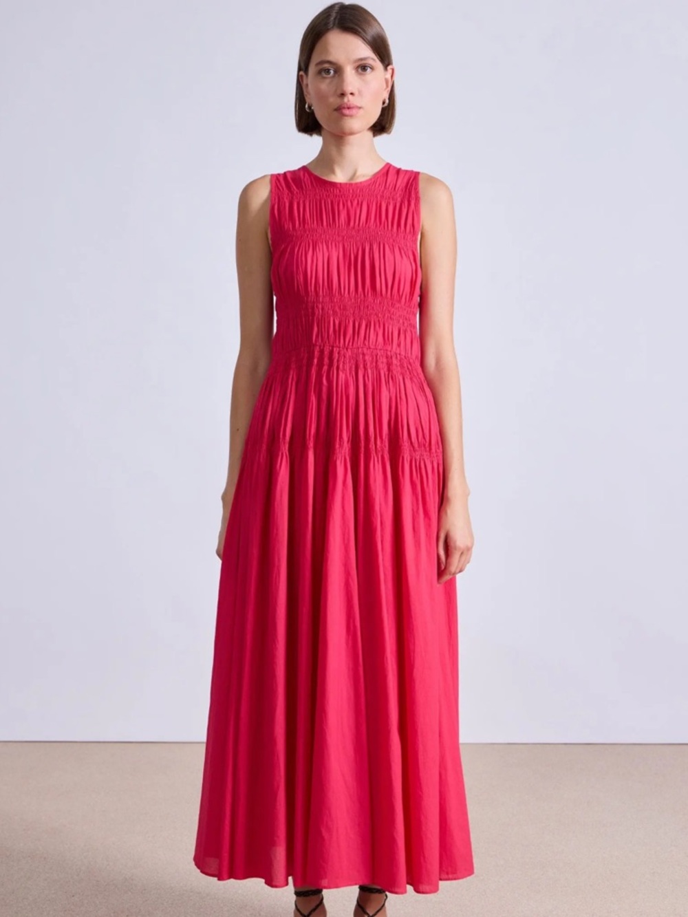 Apiece Apart Sleeveless Maxi Dress in Deep Pink